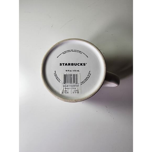 STARBUCKS Gray Red 2013 Ribbed Ceramic 16 oz. Coffee Mug - Picture 6 of 6